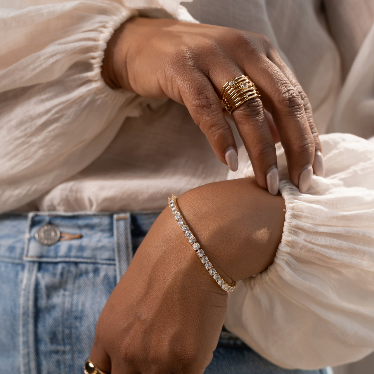 VENUS DIAMOND TENNIS BRACELET (gold or silver)