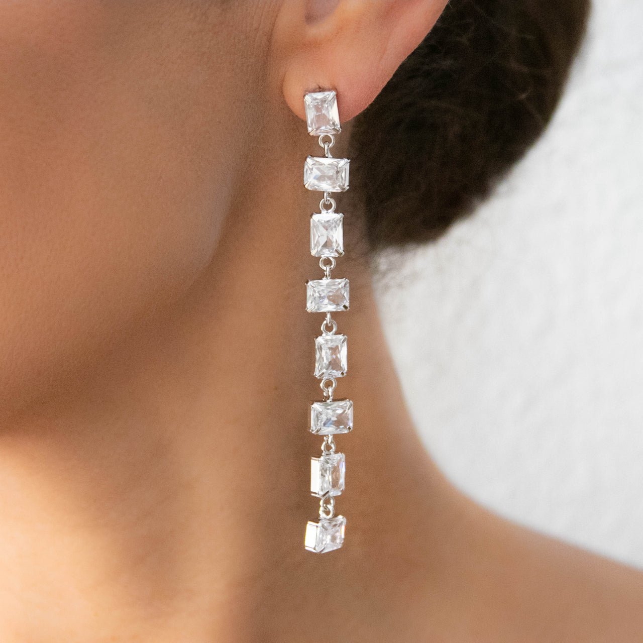 SIDORA BAGUETTE DROP EARRINGS