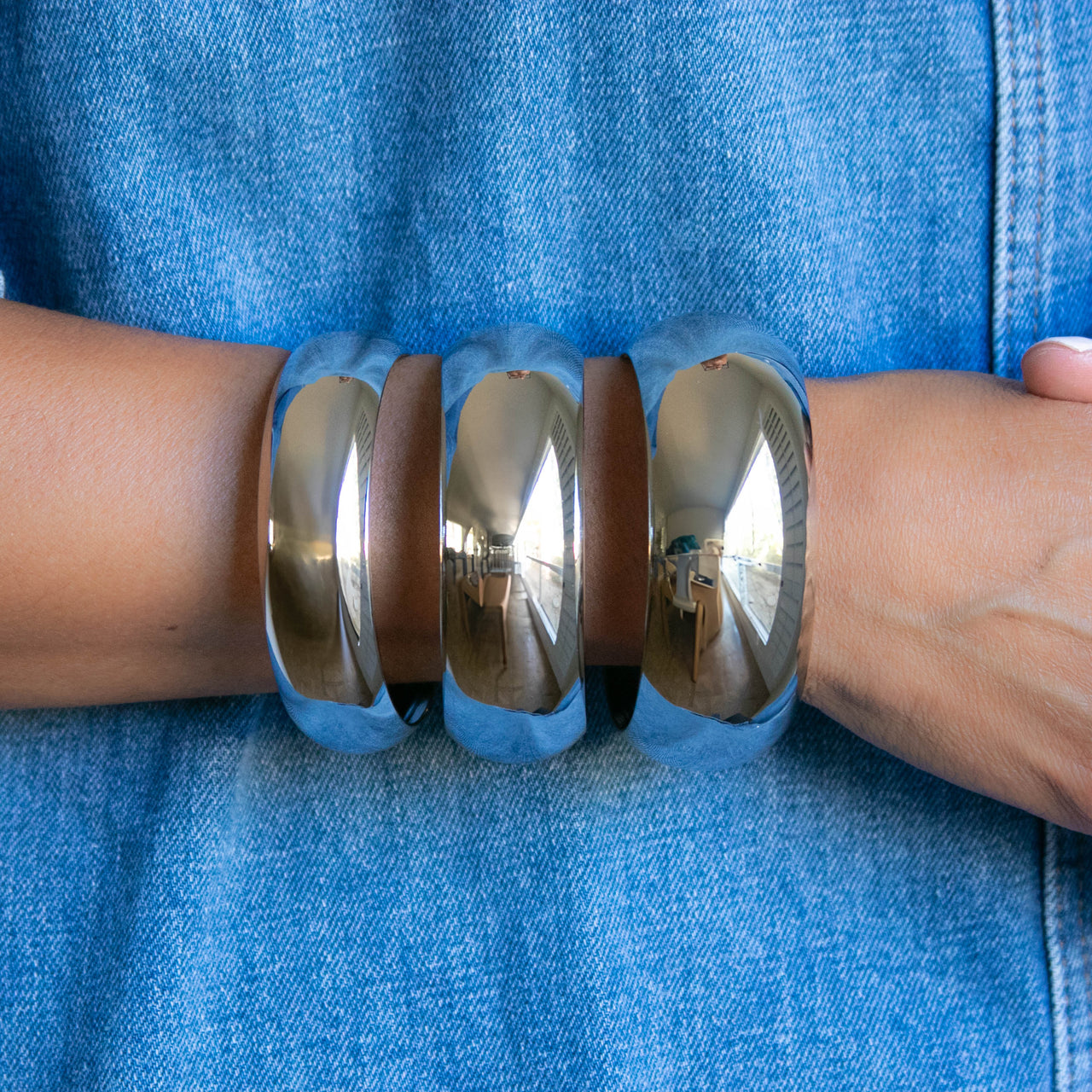 BAILEY CHUNKY BANGLE (silver)