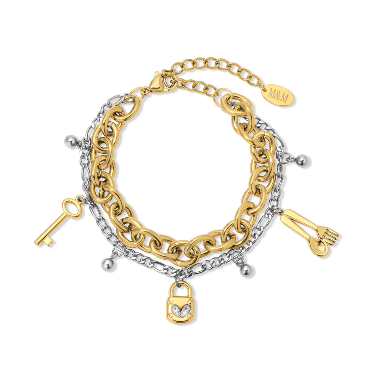 ADIRA MIXED METAL CHARM BRACELET