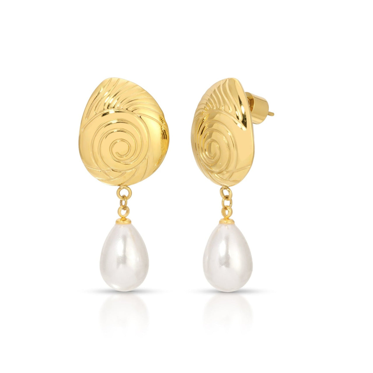MAEGAN SHELL PEARL EARRINGS