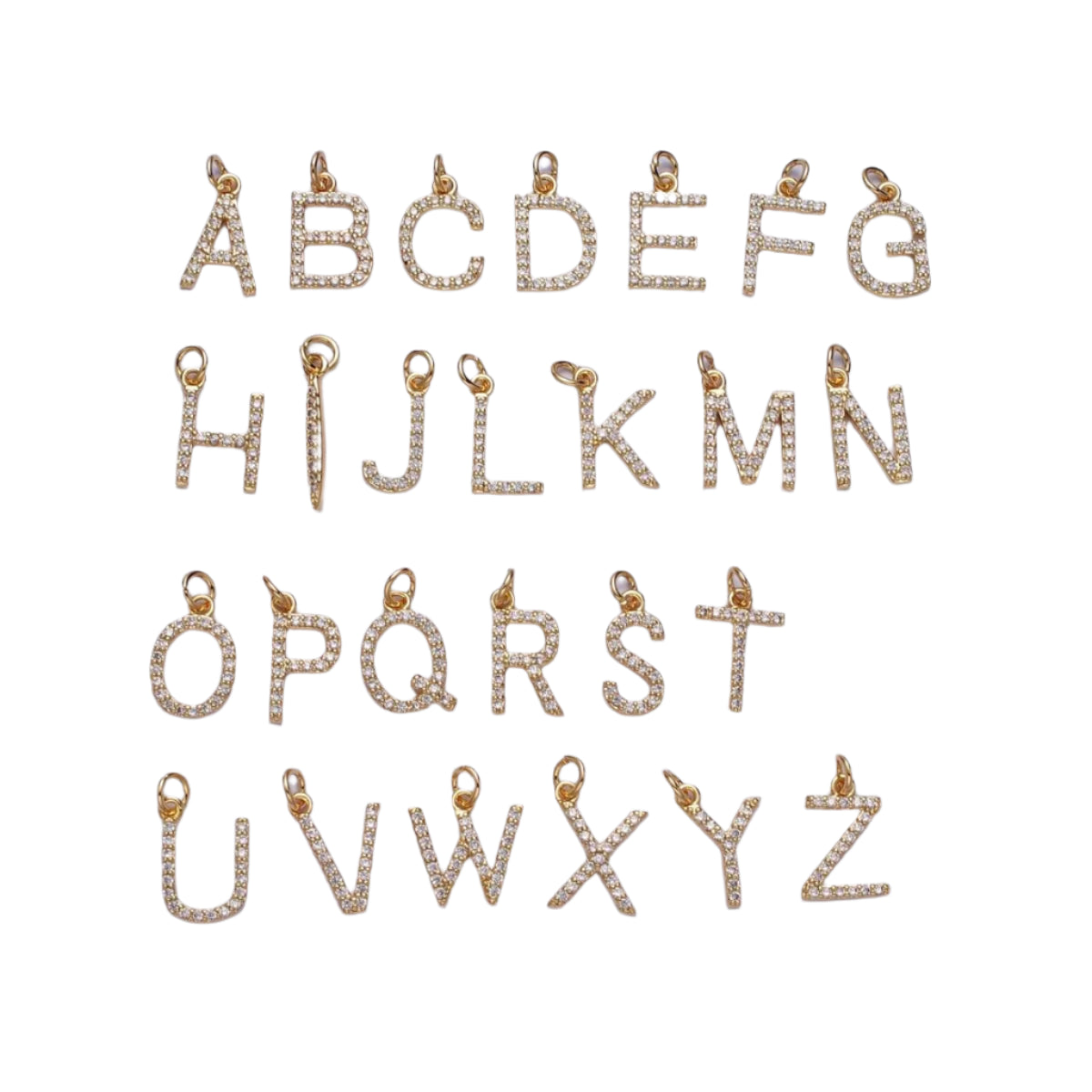 AMANDA MICRO PAVED (CZ) INITIAL CHARM